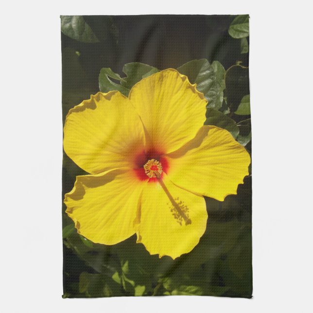 Linge De Cuisine Fleur d'Hibiscus jaune (Vertical)
