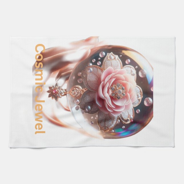 Linge De Cuisine Fleur Ethérée : Joyau d'Enchantement (Horizontal)