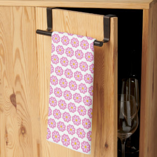 Linge De Cuisine Fleur marguerite rose mignonne