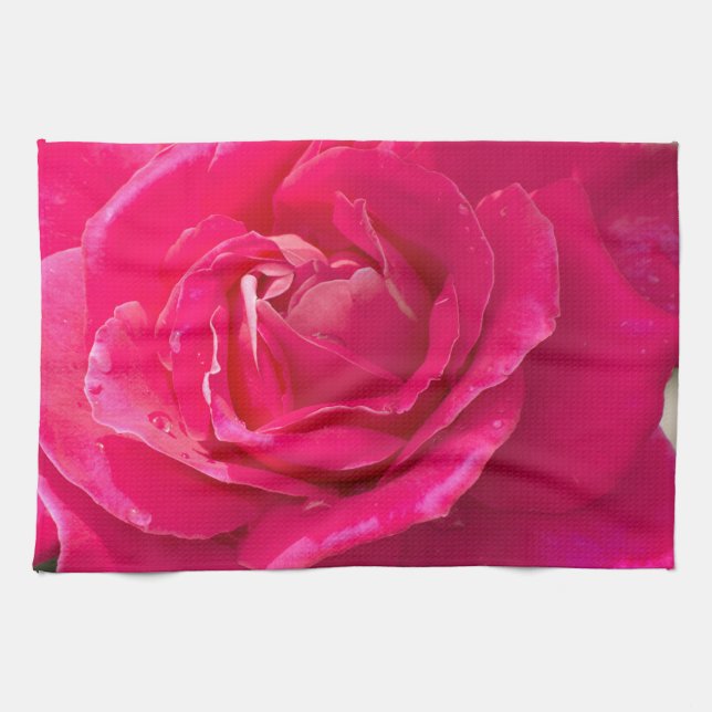 Linge De Cuisine Fleur rose (Horizontal)