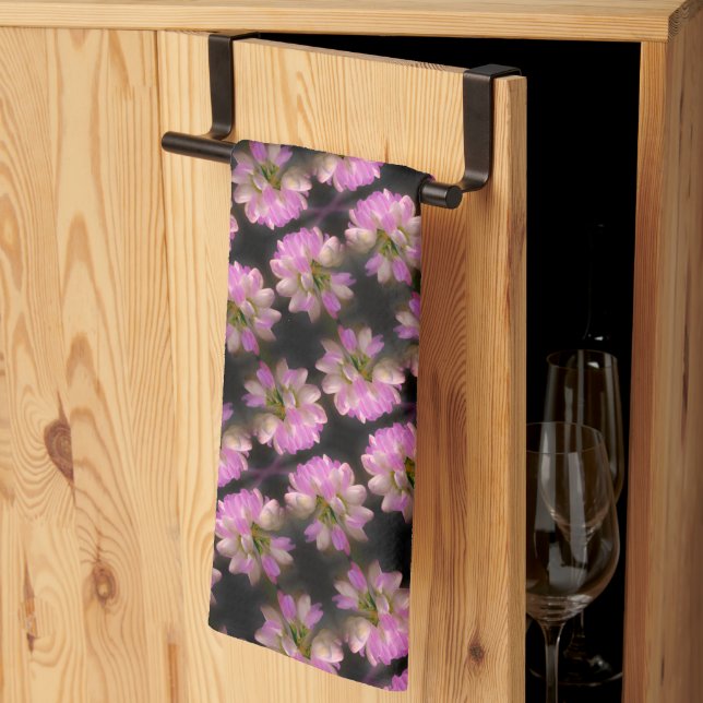 Linge De Cuisine Fleur Rose Et Blanc Fermer Motif (Pliage en tiers)