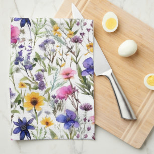 Linge De Cuisine Fleur sauvage Anniversaire Douche Mariage Aquarell
