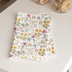 Linge De Cuisine Fleur sauvage d'aquarelle Floral