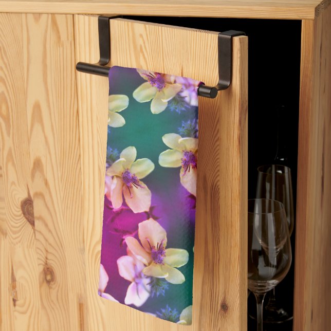 Linge De Cuisine Fleur sauvage jaune délicat Motif d'art Abstrait (Pliage en tiers)