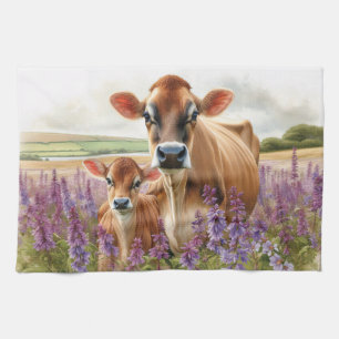 Linge De Cuisine Fleur sauvage Jersey Cow et Calf