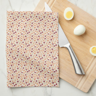 Linge De Cuisine Fleur utilitaire vintage des années 40 pêche douce