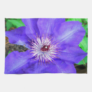 Linge De Cuisine Fleur violette Clematis