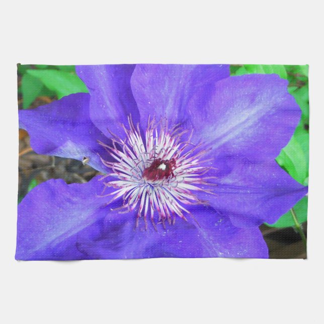 Linge De Cuisine Fleur violette Clematis (Horizontal)