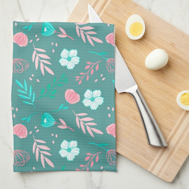 Linge De Cuisine Fleurs (Quart Plié)