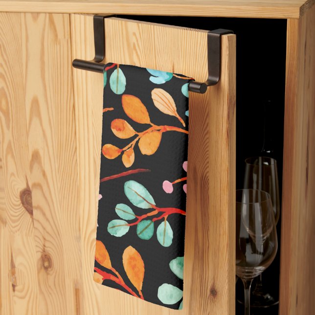 Linge De Cuisine Fleurs Aquarelle Vintage Tendance   (Pliage en tiers)