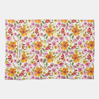 Linge De Cuisine Fleurs aquarelles de printemps personnalisées Enfi