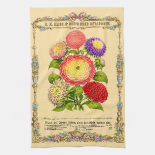 Linge De Cuisine Fleurs Art Botanique de l'Ère Victorienne Rétro