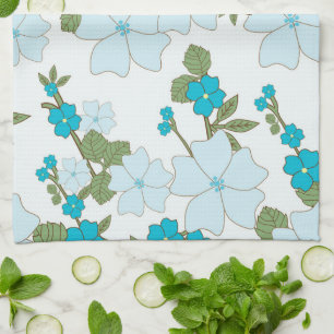 Linge De Cuisine Fleurs Bleues, Motif Floral, Motif De Fleurs
