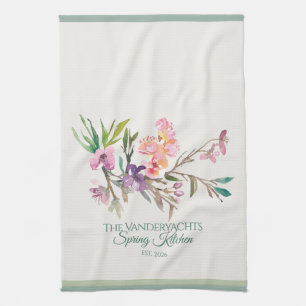 Linge De Cuisine Fleurs botaniques aquarelles personnalisées de pri