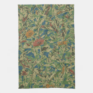 Linge De Cuisine Fleurs contre le motif de camouflage de feuille