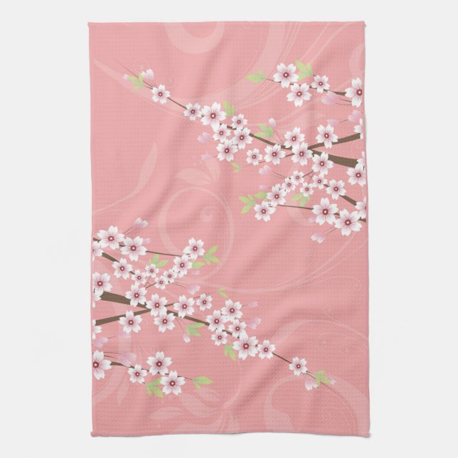 Linge De Cuisine Fleurs de cerisier roses molles (Vertical)