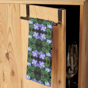 Linge De Cuisine Fleurs de chicorée bleu Motif
