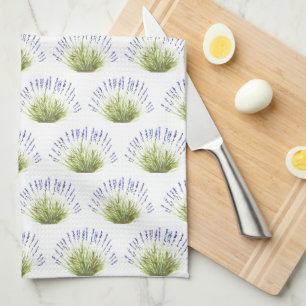 Linge De Cuisine Fleurs de lavande herbes d'aquarelle violet chic