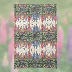 Linge De Cuisine Fleurs de lupine sur papillons Motif Vintage
