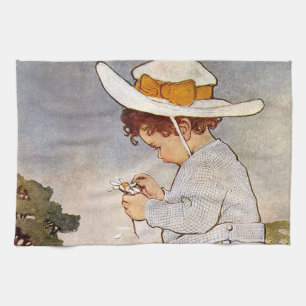 Linge De Cuisine Fleurs de marguerites de cueillette d'enfants anti