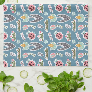 Linge De Cuisine Fleurs de printemps et Motif de coccinelle