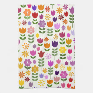Linge De Cuisine Fleurs de style scandinave Grand Motif