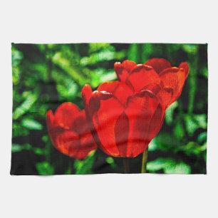 Linge De Cuisine Fleurs de tulipes rouges