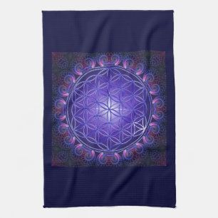Linge De Cuisine FLEURS DE VIE / Blume des Lebens Mandala I Carré