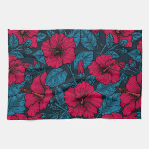 Linge De Cuisine Fleurs d'hibiscus rouges