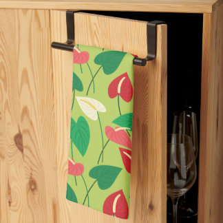 Linge De Cuisine Fleurs flamingo colorées motif