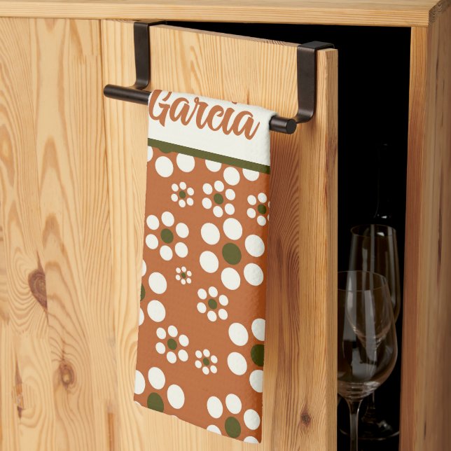 Linge De Cuisine Fleurs florales en terre cuite mexicaine (Pliage en tiers)
