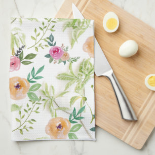 Linge De Cuisine Fleurs Florales Rose Jaune Violet Rouge