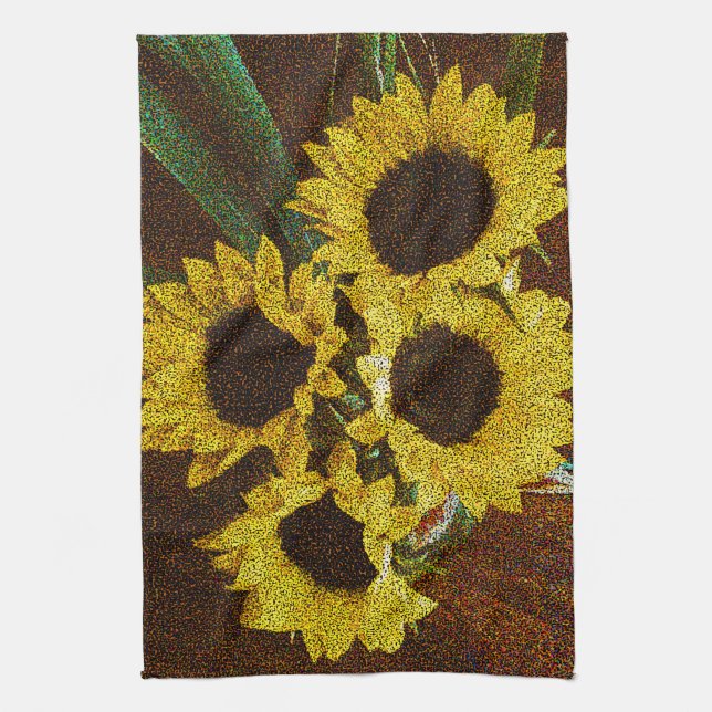 Linge De Cuisine Fleurs jaunes (Vertical)