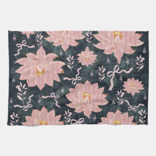 Linge De Cuisine Fleurs magiques avec motif pailleté
