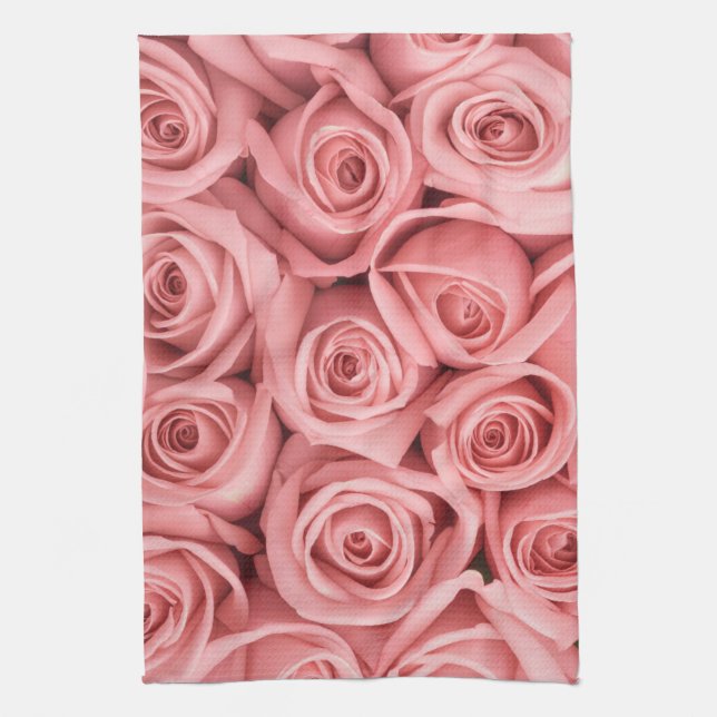 Linge De Cuisine Fleurs | Roses roses (Vertical)