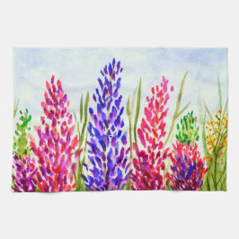 Linge De Cuisine Fleurs sauvages de loup d'art floral d'aquarelle