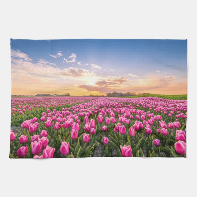 Linge De Cuisine Fleurs | Tulips Holland Sud, Pays-Bas (Horizontal)