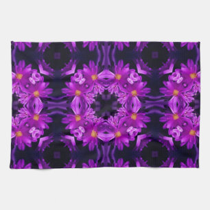 Linge De Cuisine Fleurs violettes sans couleur