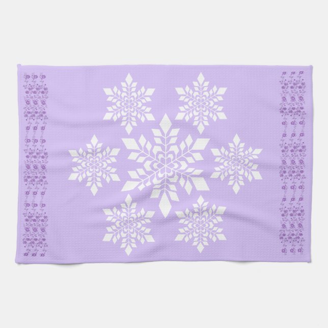 Linge De Cuisine Flocon de neige blanc (Horizontal)