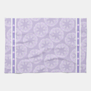 Linge De Cuisine flocon de neige violet clair et coeur étincelant