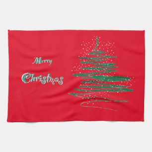 Linge De Cuisine Flocons de neige d'arbre de Joyeux Noël