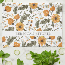 Floral Botanique Motif Blanc Golden Personnalisé N