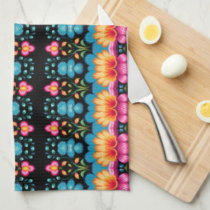 Linge De Cuisine Floral Folk Art Moderne