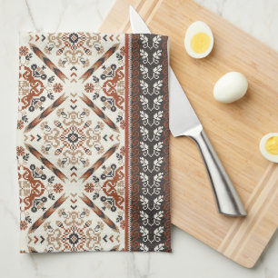 Linge De Cuisine Floral Oriental Motif ethnique