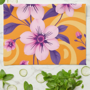 Linge De Cuisine Florales D'Été Vibrantes - Style Dopamine