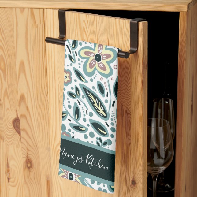 Linge De Cuisine Flore personnalisée (Pliage en tiers)