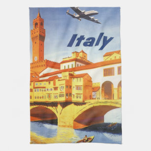 Linge De Cuisine Florence Italie Pont Vecchio Bridge Voyage Ancien