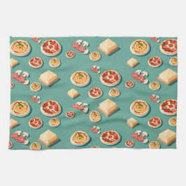 Linge De Cuisine food icons pizza pasta and cheese