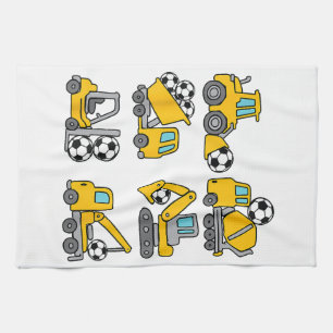Linge De Cuisine Football Ball Kids Football Construction Camions
