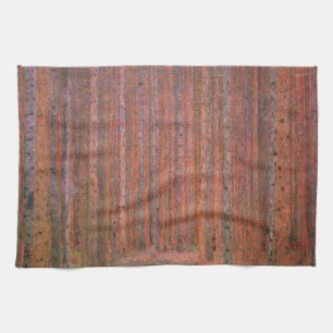 Linge De Cuisine Forêt de sapins de Gustav Klimt Tannenwald Arbres